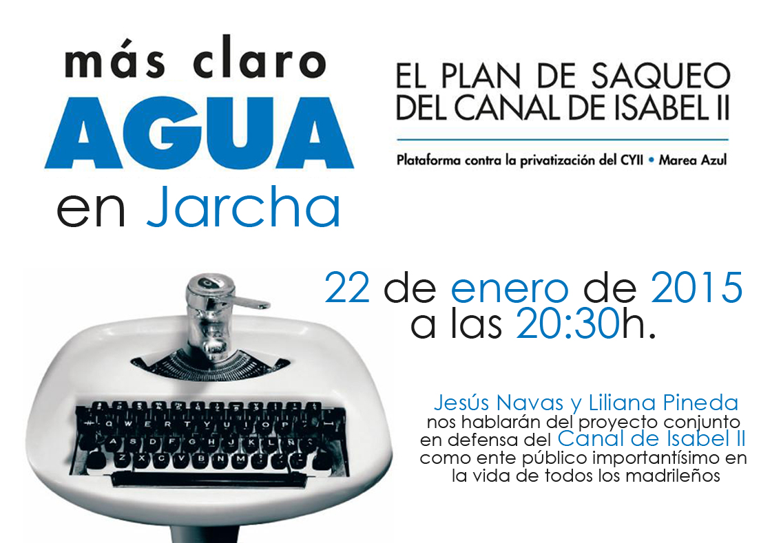 Cartel presentación "Mas claro agua" en Jarcha