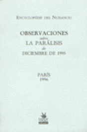 Cover Image: OBSERVACIONES SOBRE LA PARÁLISIS DE DICIEMBRE DE 1995