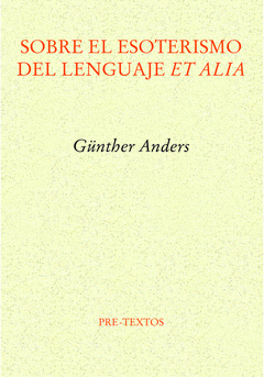 Cover Image: SOBRE EL ESOTERISMO DEL LENGUAJE ET ALIA