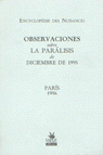 Cover Image: OBSERVACIONES SOBRE LA PARÁLISIS DE DICIEMBRE DE 1995