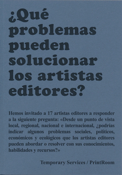 Cover Image: ¿QUÉ PROBLEMA PUEDEN SOLUCIONAR LOS ARTISTAS EDITORES?