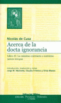 Imagen de cubierta: ACERCA DE LA DOCTA IGNORANCIA